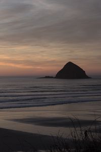 Preview wallpaper coast, sea, mountain, sunset, nature