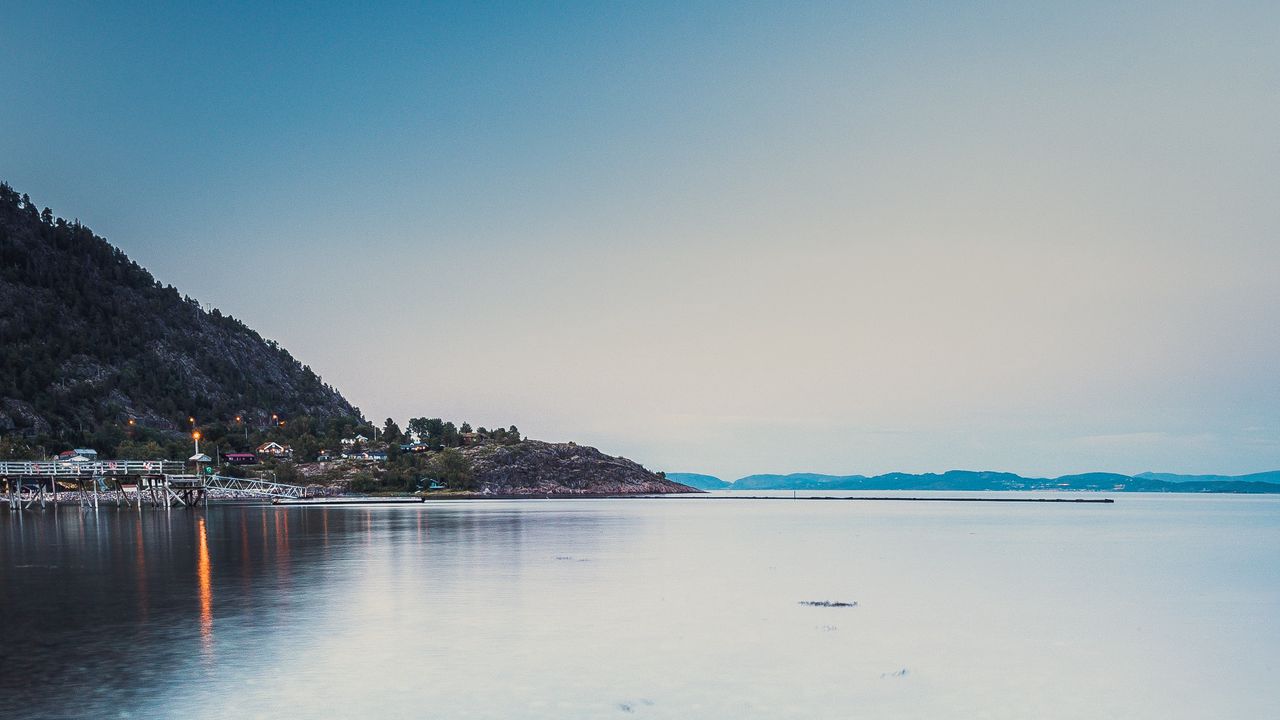 Wallpaper coast, sea, pebbles, sky