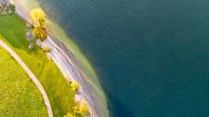 Preview wallpaper coast, sea, road, aerial view