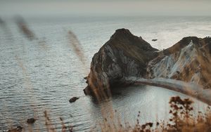 Preview wallpaper coast, sea, rock, landscape, aerial view