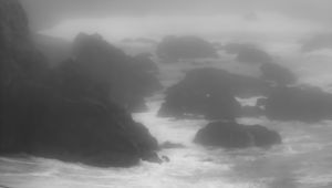 Preview wallpaper coast, sea, rocks, waves, bw