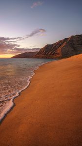 Preview wallpaper coast, sea, rocks, waves, sand