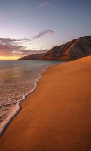 Preview wallpaper coast, sea, rocks, waves, sand