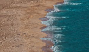 Preview wallpaper coast, sea, sand, foam, beach