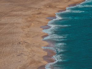 Preview wallpaper coast, sea, sand, foam, beach