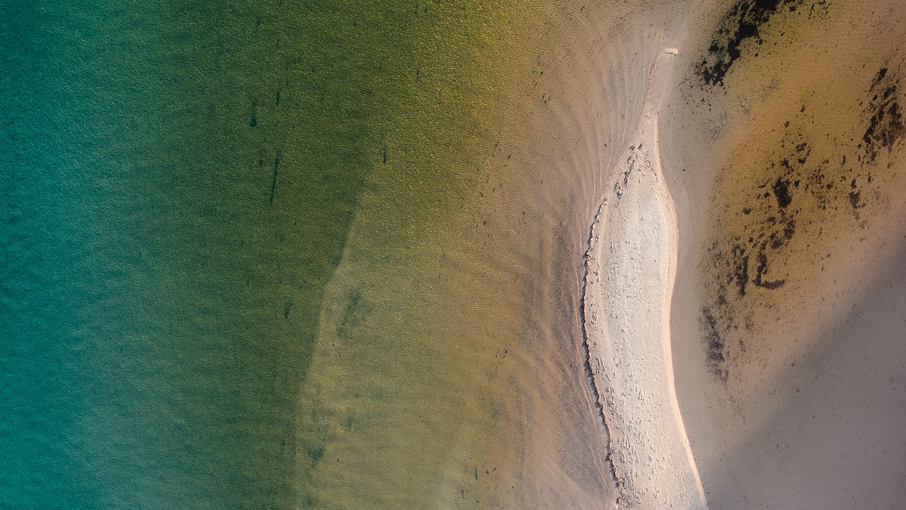 Wallpaper coast, sea, sand, aerial view