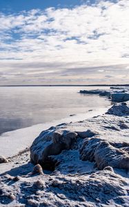 Preview wallpaper coast, sea, snow, ice, nature, landscape