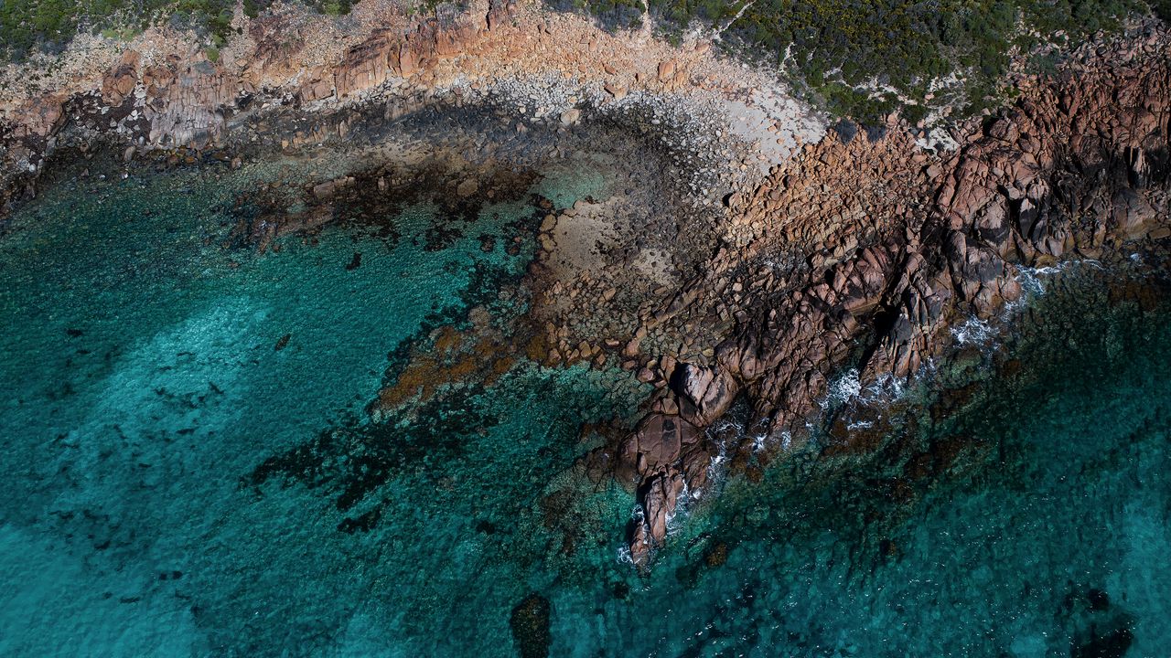 Wallpaper coast, sea, stones, landscape