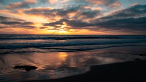 Preview wallpaper coast, sea, sunset, nature