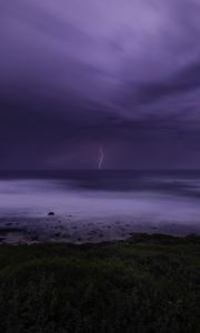 Preview wallpaper coast, sea, thunderstorm, lightning, nature