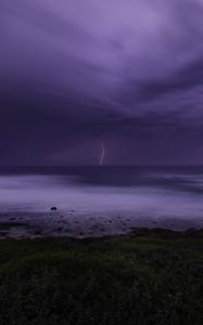 Preview wallpaper coast, sea, thunderstorm, lightning, nature