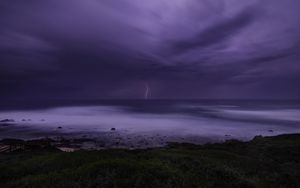 Preview wallpaper coast, sea, thunderstorm, lightning, nature
