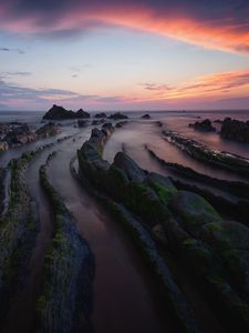 Preview wallpaper coast, sea, turbidite layers, barrika, spain