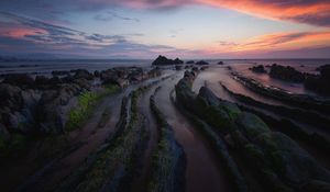 Preview wallpaper coast, sea, turbidite layers, barrika, spain