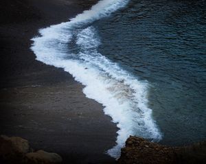 Preview wallpaper coast, sea, wave, sand, nature