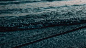 Preview wallpaper coast, sea, waves, dusk