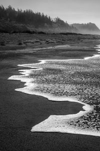 Preview wallpaper coast, sea, waves, landscape, black and white