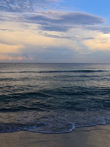 Preview wallpaper coast, sea, waves, clouds, nature