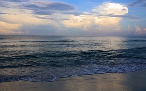 Preview wallpaper coast, sea, waves, clouds, nature
