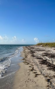 Preview wallpaper coast, sea, waves, landscape, clouds