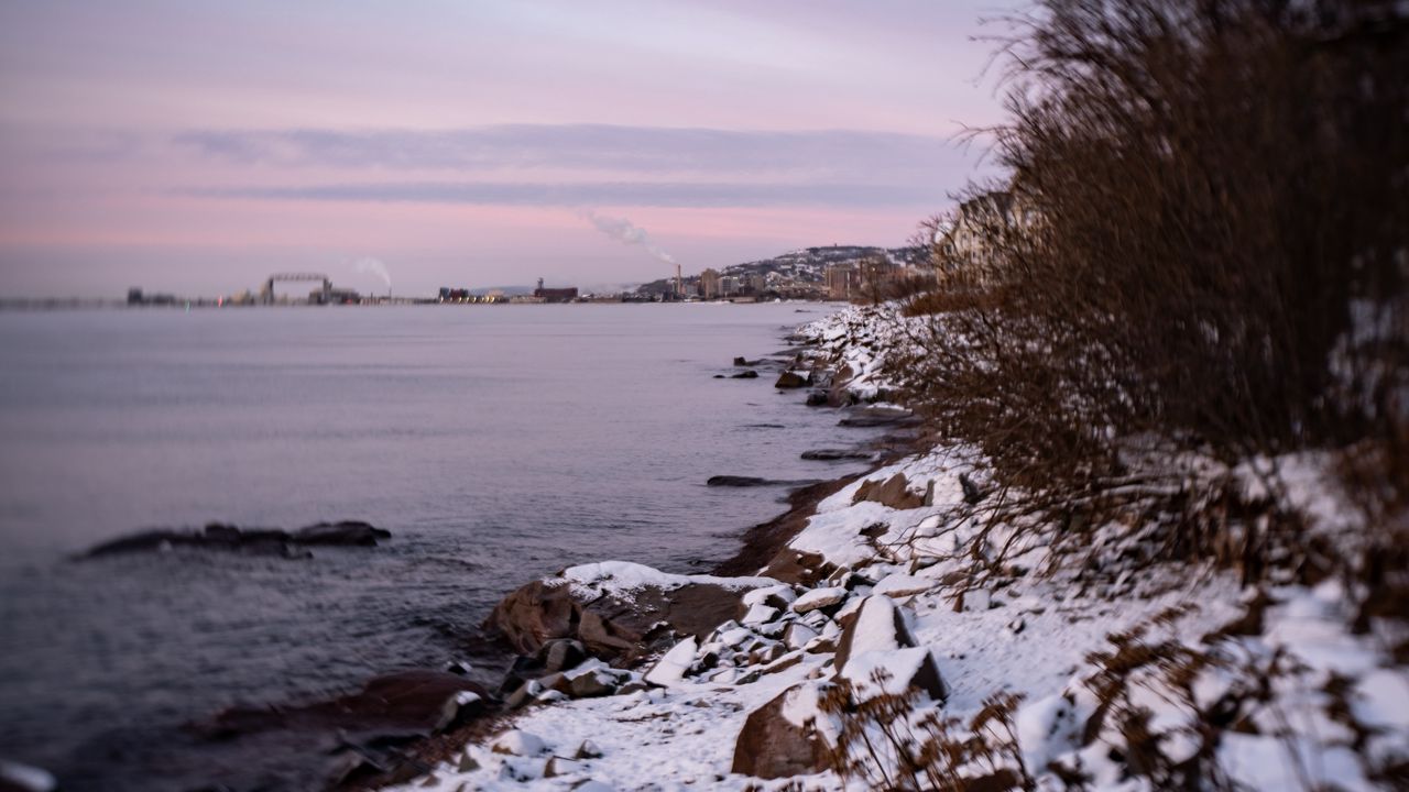 Wallpaper coast, snow, sea, nature