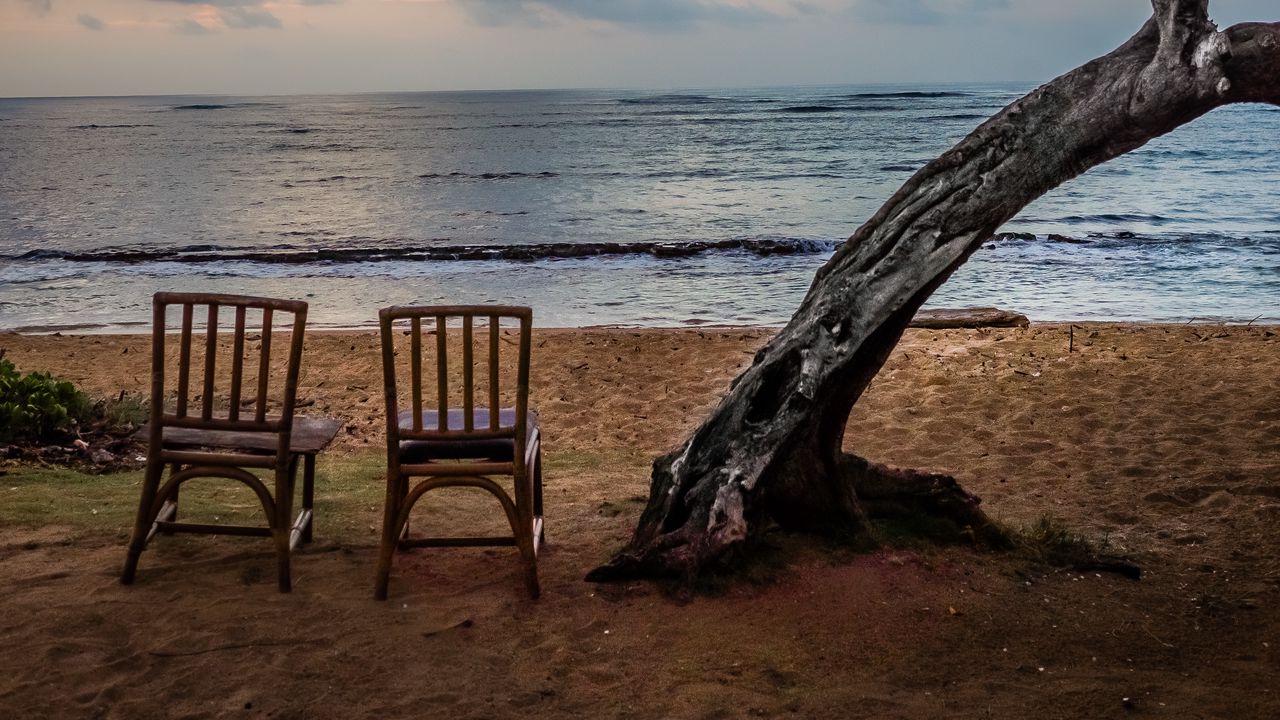 Wallpaper coast, solitude, silence, chairs