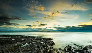 Preview wallpaper coast, stone, sea, sky