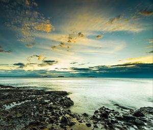 Preview wallpaper coast, stone, sea, sky