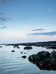 Preview wallpaper coast, stones, lake, water, nature, landscape