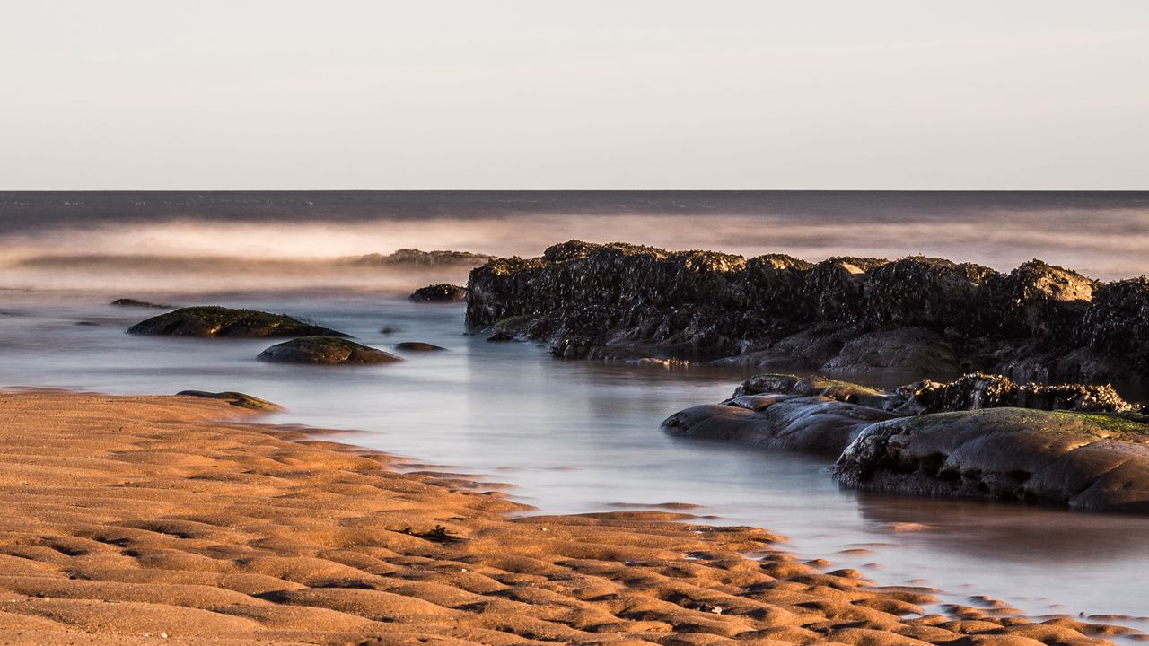 Wallpaper coast, stones, sand, sea, nature