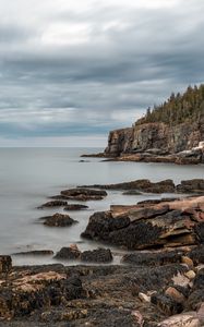 Preview wallpaper coast, stones, sea, rock, landscape