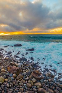 Preview wallpaper coast, stones, sea, foam