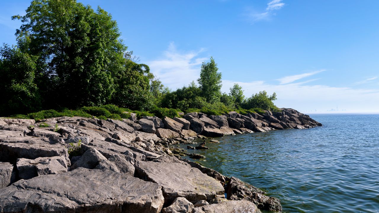 Wallpaper coast, stones, sea, water, landscape