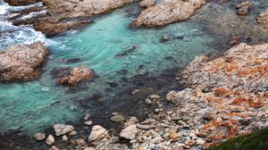 Preview wallpaper coast, stones, sea, water, nature