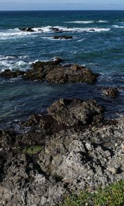 Preview wallpaper coast, stones, sea, landscape, nature