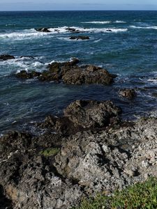 Preview wallpaper coast, stones, sea, landscape, nature