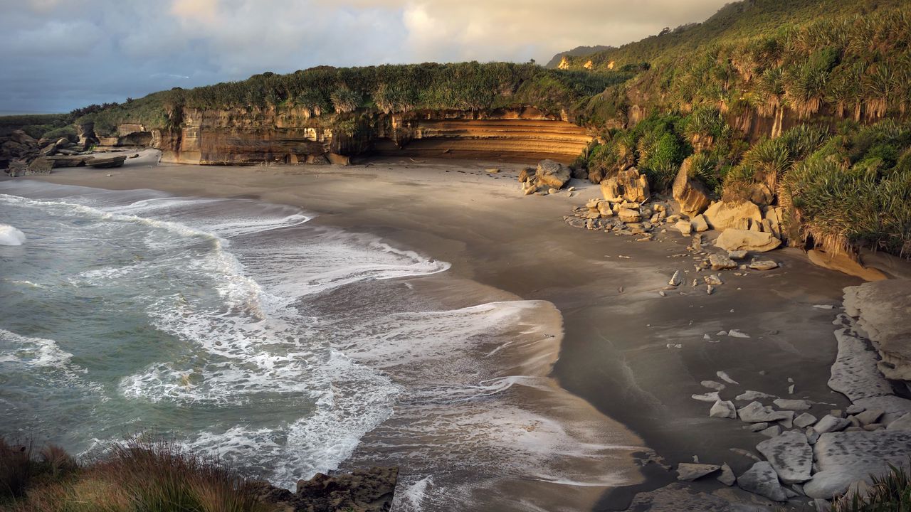 Wallpaper coast, stones, sea, waves, nature