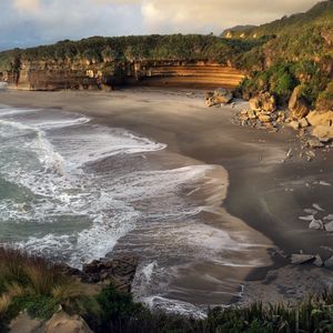 Preview wallpaper coast, stones, sea, waves, nature