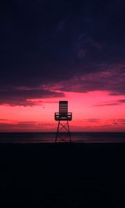 Preview wallpaper coast, sunset, horizon, evening