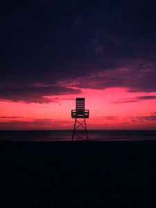 Preview wallpaper coast, sunset, horizon, evening