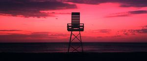 Preview wallpaper coast, sunset, horizon, evening