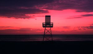 Preview wallpaper coast, sunset, horizon, evening