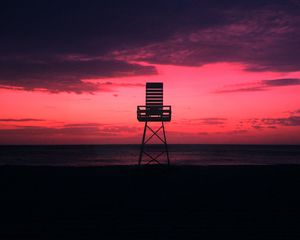 Preview wallpaper coast, sunset, horizon, evening