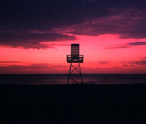Preview wallpaper coast, sunset, horizon, evening