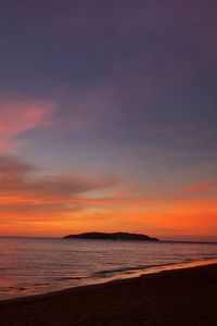 Preview wallpaper coast, sunset, waves, evening, beach