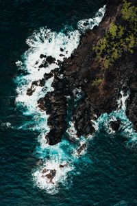 Preview wallpaper coast, surf, aerial view, sea