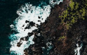 Preview wallpaper coast, surf, aerial view, sea