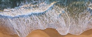 Preview wallpaper coast, surf, sea, aerial view