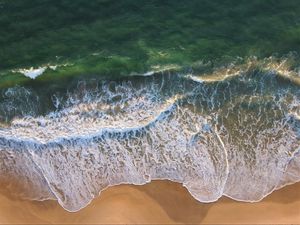 Preview wallpaper coast, surf, sea, aerial view