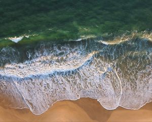 Preview wallpaper coast, surf, sea, aerial view